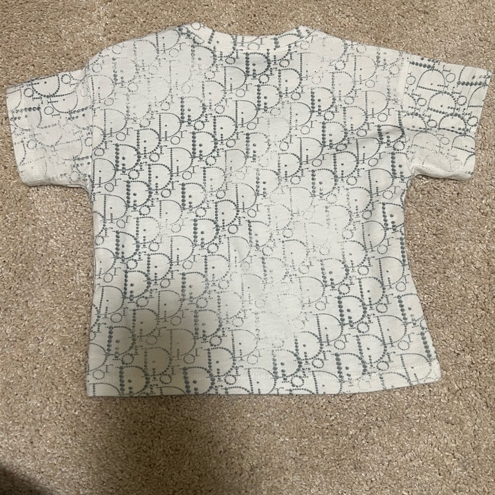 Dior Kids Patterned Tee - White and Gray